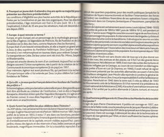 6. Pourquoi un jeune  doit-il attendre cinq ans après sa majorité                 des quartiers populaires, pour des motifs politiques (empêcher la
présenter aux élections présidentiel[es ?                                        ion de foyers insurrectionnets et faciliter ['intervention des forces
Les conditions d'étigbitité aux plus hautes autorités de [a République
                                                                                      Les conditions financières de ses opérations furent critiquées,
fixées par [a Constitution et par des lois organiques. Pour les                       t dans les Co mptes fantastiques d'Haussmann, pamphlet de
présidentiettes, l'âge minimum est fixé à 23 ans (soit 18 + 5 : r
l'explication). llétait de 35 ans pour les sénateurs, mais est descendu        xnde Lépine est certainement aussi connu. Louis Lépine (1946- 1933)
ans depuis 2003.                                                             préfet de police de 1 893 à 1 897, puis de 1 899 à 1 91 2, soit pendant un
                                                                             de 1 Tans luiaussi. Malgré [e caractèresouvent ingrat deses fonctions, il
7. Europe : à quoi renvoie ce terme ?                                         personnagetrès populaire. ll créa notamment des brigades
Europe, en grec Europé, est un personnage de [a mythologie grecque.                                                                           ryclistes et
                                                                              tra dans [a lutte contre le banditisme. I I développa les æuvres sociales
est ta filte d'Agénor, roi légendaire de Phénicie, fils de Poséidon et de           e des personnels. Les ceuvres socialessonttoujours assurées parla
(Poséidon est [e dieu des mers, comme Neptune chez les Romains).                     Lépinequiporteson nom. Le préfet Lépine a institué lesexpositions
Europe était d'une beauté extraordinaire, et e[[e a inspiré un grand                             par l'Association des inventeurs et fabricants francais.
à Zeus, le dieu suprême du Panthéon helténique. Zeus flupiter chez                     Lépineesttoujourstrès populaire. lla récompensé depuis 1 902
Romains) s'est métamorphosé en taureau blanc pour enlever Europe.                      inventions utiles;
['a transportée en Crète. De leur union sont nés trois fits: Minos,          éfet Jean Moulin est sans doute celui de tous qui a le plus donné son
et Rhadamanthe.                                                              à des rues, des avenues et des places, car il fut l'un des grands héros
Europe est ensuite devenu [e nom d'un continent.Aujourd'hui ce               Résistance. Né à Béziers en 1899, i[ est mort des suites des tortures et
désigne souvent ['Union européenne, née à partir de [a création de la         res infligées par [a Gestapo, au cours de son transfert en Allemagne.
Communauté économique européenne (à six pays) en 1957.                        préfet d'Eure-et-Loir (à Chartres, en 1940), i[ avait refusé de signer
Pour mémoire,Agénor eut aussi plusieurs fits, qui partirent à [a r               ment présenté par les autorités atlemandes accusant d'atrocités
d'Europe lorsque celle-ci fut enlevée par Zeus. Le plus célèbre fut                     sénégalais.Jean Moulin alla rejoindre à Londres [e général de
fondateur deThèbes.                                                                   de [a France Libre.llreçutla responsabilité d'unifierla Résistance
                                                                                  . Parachuté en 1942 dans la zone sud, i[ créa au début de 1943
8.Qui a dit :<< Jeveuxque   les Françaisdatentleur   bonheurde              Mouvements unis de la Résistance. Et it fut nommé à [a présidence du
des préfets >> ?                                                                nationalde la Résistance (CNR).A la suite d'une trahison encore mal
En   bonne logique, cette proclamation solennelle et peu                          i[ fut arrêté par la police allemande à Caluire, torturé, et mourut
doit être attribuée au créateur de l'institution, c'est-à-dire   à
                                                                             après.
Bonaparte.Attention     bien spécifier Napo[éon Bonaparte: ils'agit en
                        à
du Premier consu[. Si vous dites Napoléon ler, il s'agit de l'Empereur,              homme politiquea écritt,En archie ou les Mandarinsde Ia société
serait alors un anachronisme.                                                         îse?
                                                                                    de Jean-Pierre Chevènement. lt publia cet ouvrage en 1957, aux
9. Quels furent les préfets les plus célèbres dans ['histoire ?                    ; de laTable ronde, sous le pseudonyme de
.Au XlXesiècle,c'estcertainement [e nom du baron Haussmann qui                                                               Jacques Mandrin (célèbre
                                                                              Jitd'honneurdauphinois du XlXe siècle qui prenait aux riches pourdonner
 Ceorçs-Eugène Haussmann est néà Parisen 1809etmorten 1891.                   pauvres). Dans cet ouvrage, il dénonçait les abus de [a technocratie et
 préfet de [a Seine en 1853, it resta 1 7 ans dans ces fonctions,           ['esprit de clan générés par l'ENA, et dont souffraient les hautes sphères
quasi-totalité du second Empire. ll mena de grandstravauxd'assaini          la Répubtique.
et d'embellissement de [a capitale, encore visib]es aujourd'hui :
jardins, réseau des égouts et des réservoirs d'eau, belles avenues et
 boulevards, magnifiques immeubles. On lui a toutefois reproché d'
 