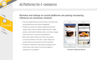 A D
P L A T F O R M
2
Ad Platforms for E-commerce
Facebook Restaurant Review
Reviews and ratings on social platforms are p...