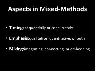 Qualitative & Mixed Methods Research | PPTX