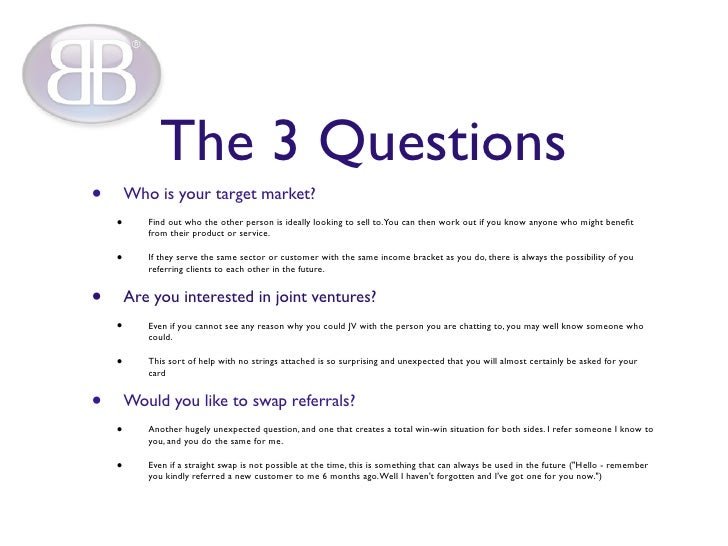 3 questions to ask when networking (keynote version)