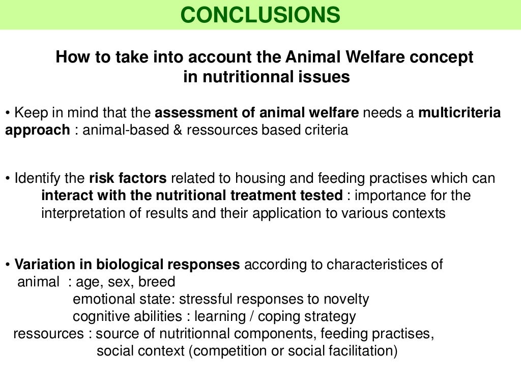 Sponsor Day on animal feeding Animal Welfare definition, assessment…