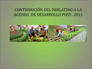 CONTRIBUCIÓN DEL PARLATINO A LA
AGENDA DE DESARROLLO POST- 2015
 