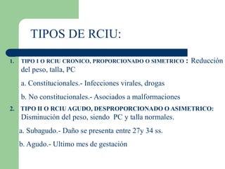 RCIU Y MACROSOMIA - NEONATOLOGIA - PEDIATRIA | PDF