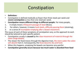 Constipation Simple Definition diseases of intestine | PPTX