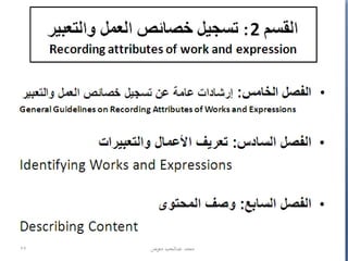 تنظيم وبناء RDA / إعداد محمد عبدالحميد معوض