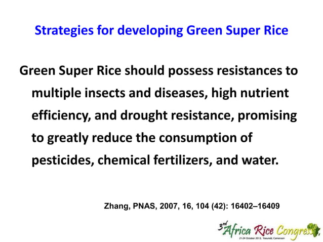 Th1_Gene Pyramiding to Improve Green Super Rice by Molecular Marker ...