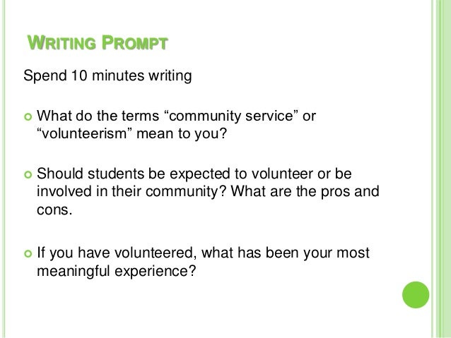 Community service essay prompt