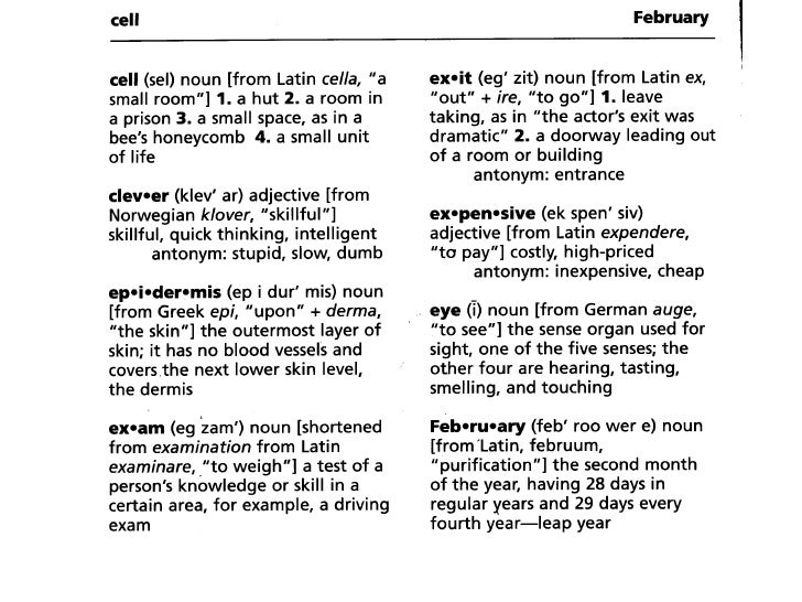 3rd Dictionary Guide Words