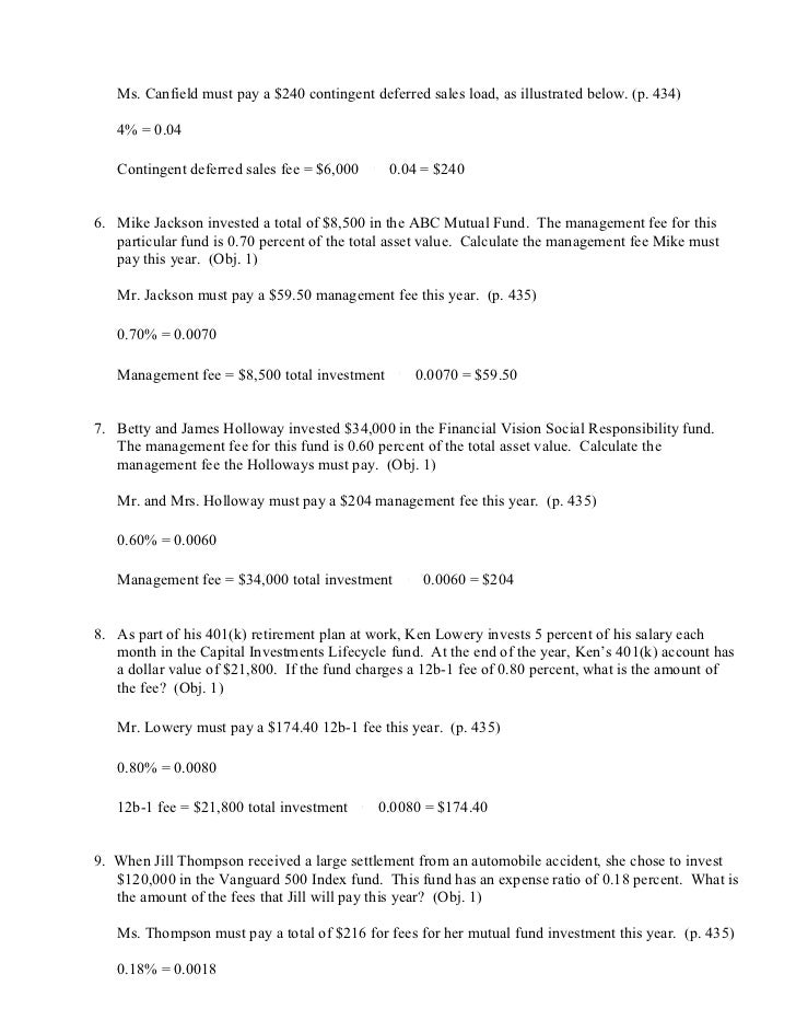 Commission worksheet with answers