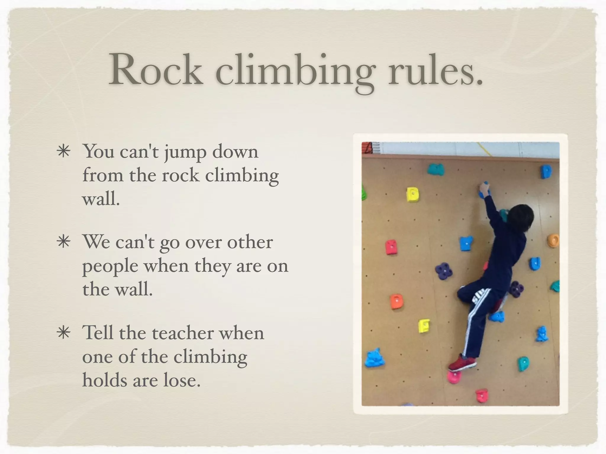 3rd grade climbing rules PPT