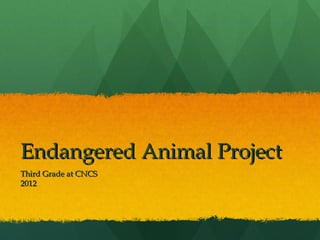 Endangered Animal Project
Third Grade at CNCS
2012
 