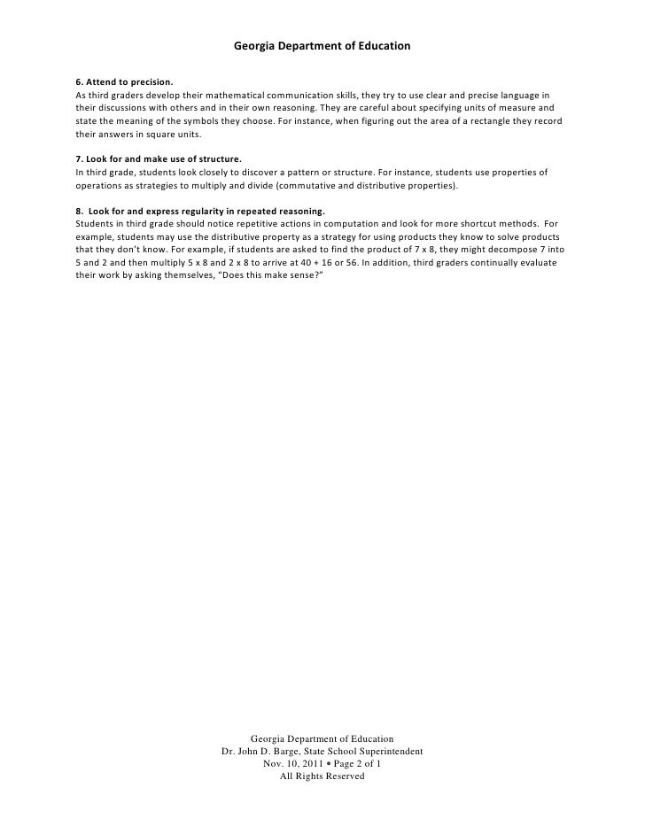 CCGPS Math Standards