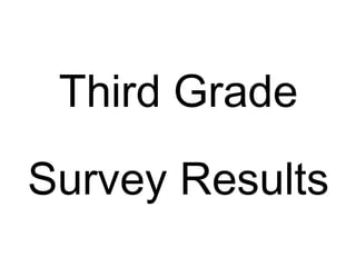 Third Grade Survey Results 