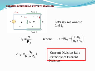 Current Division Voltage division Kirchoff laws | PPT