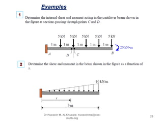 3rd lecture shear and moment diagram for determinate beam | PPTX