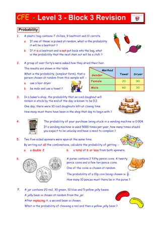 3rd level block 3 revision & solutions | PDF