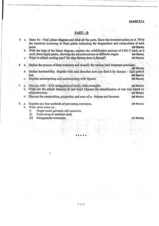 3rd semister Mechanical Engineering question papers till july 2013