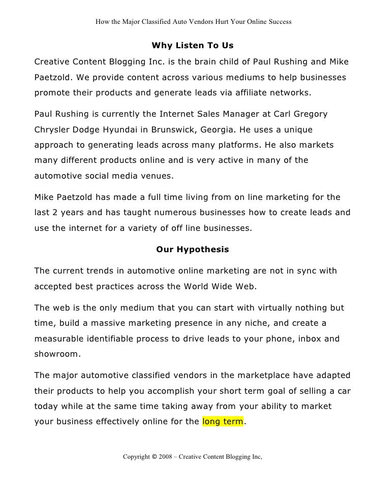 Carl Gregory Brunswick Ga >> 3rd Party Lead Analysis White Paper Carl Gregory Brunswick Ga >> 3rd Party Lead Analysis White Paper
