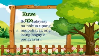 Lay Tagalog 3RD QUARTER FILIPINO Pagsasalaysay muli sa napakinggang teksto gamit ...