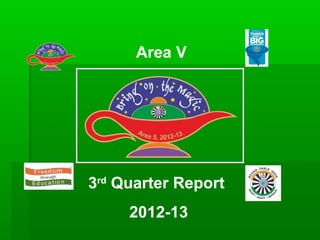 3rd
Quarter Report
2012-13
Area V
 