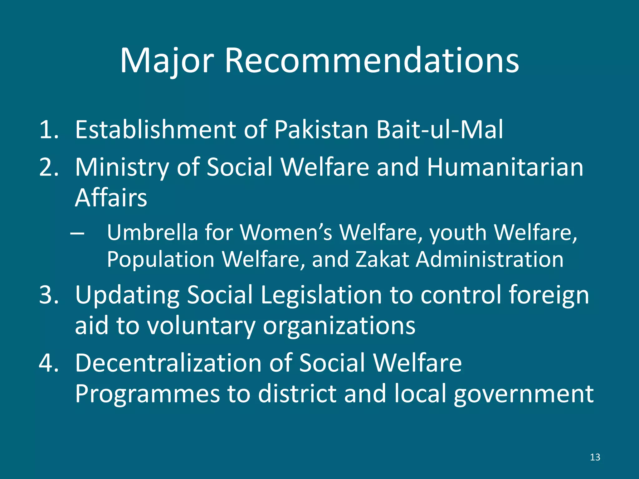 3rd social welfare policy of Pakistan, 1992 - Imran Ahmad Sajid | PPTX