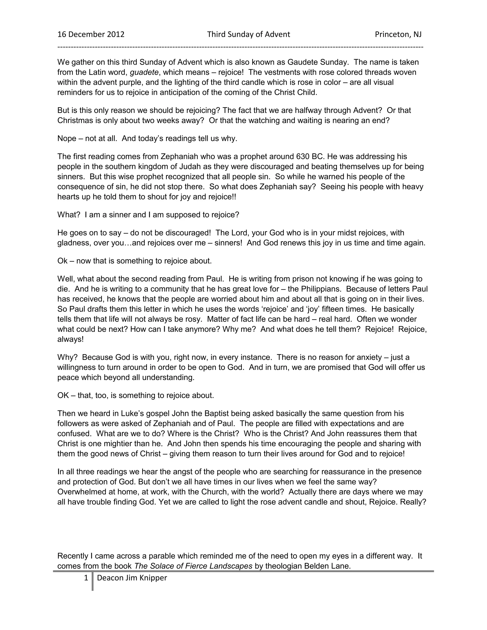 Third Sunday in Advent 2012 PDF