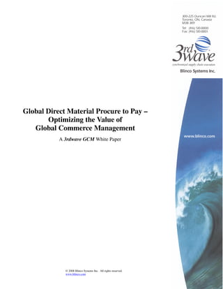 3rdwave gcm   optimizing direct materials p2 p from a global perspective1