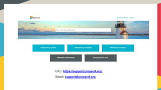 URL: https://support.crossref.org/
Email: support@crossref.org
 