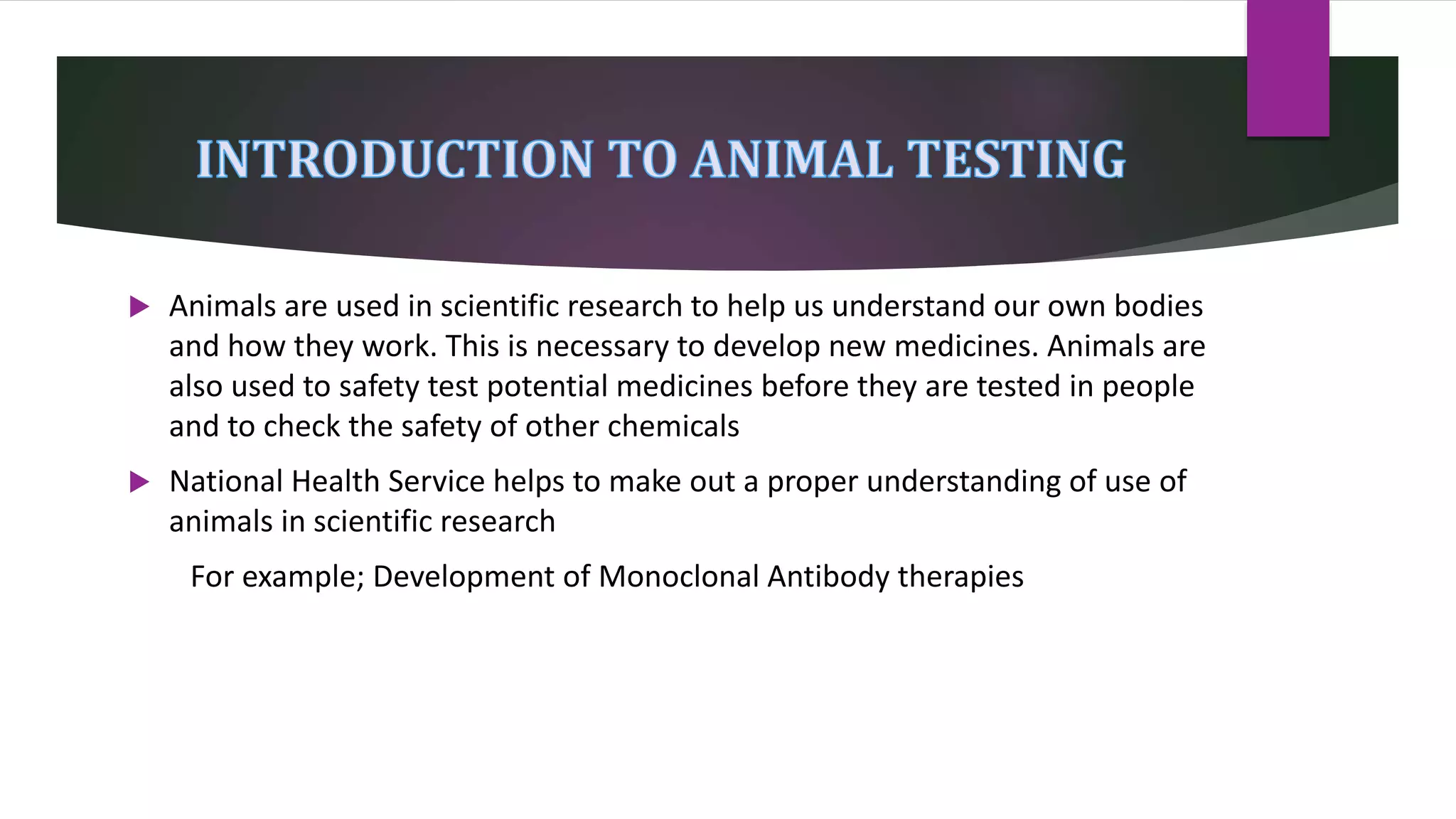 Reduction in use of Animals in Scientific Research | PPTX
