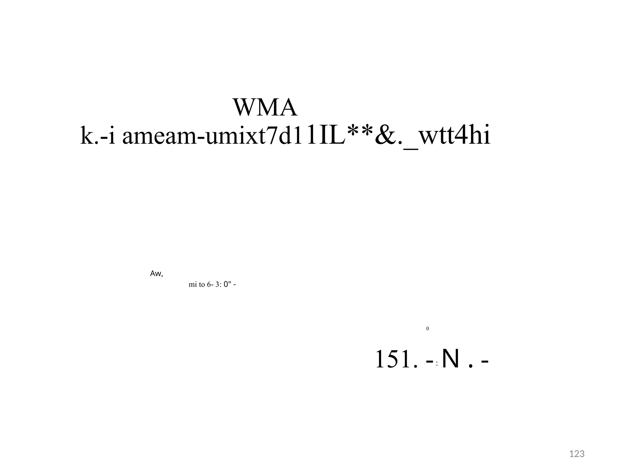 WMA
k.-i ameam-umixt7d11IL**&._wtt4hi
Aw,
mi to 6- 3: 0" -
0
:
151. - N . -
123
 