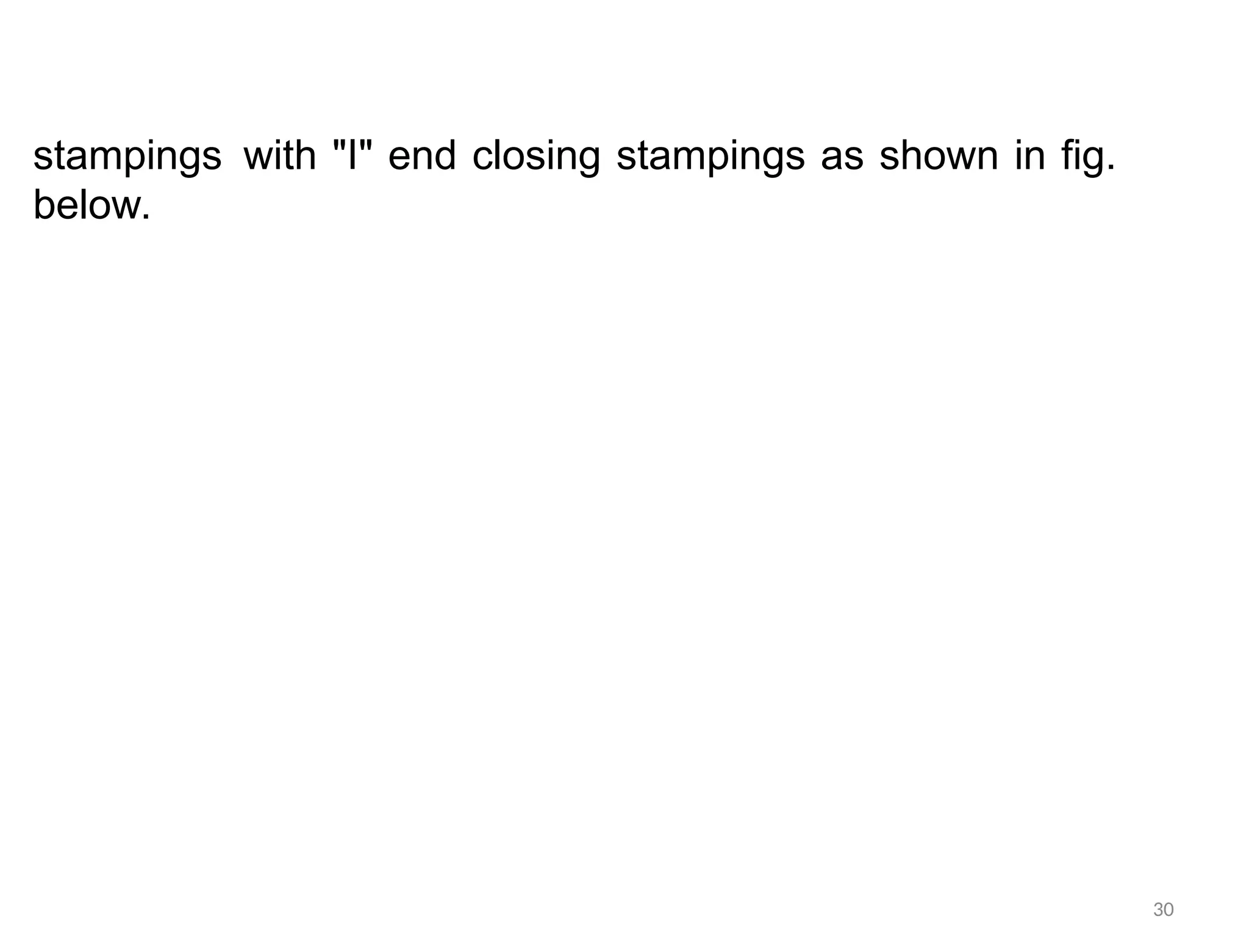 stampingswith "I" end closing stampings as shown in fig.
below.
30
 