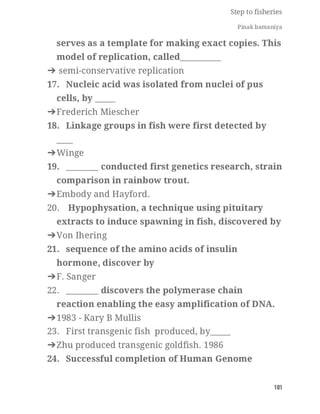 FISHERIES QUESTION BANK (5th sem)
