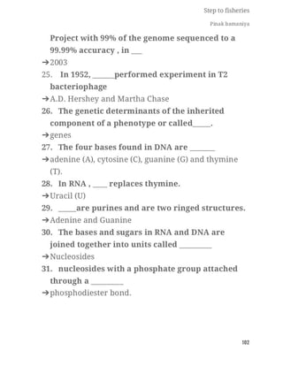FISHERIES QUESTION BANK (5th sem)