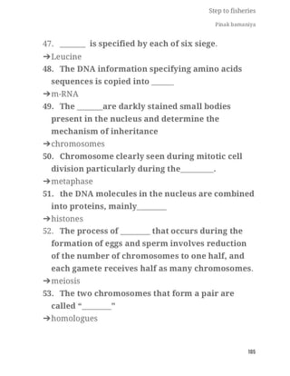 FISHERIES QUESTION BANK (5th sem)