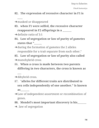 FISHERIES QUESTION BANK (5th sem)