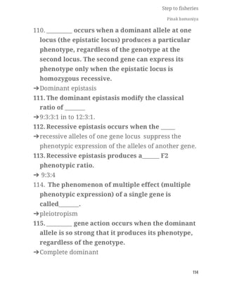 FISHERIES QUESTION BANK (5th sem)