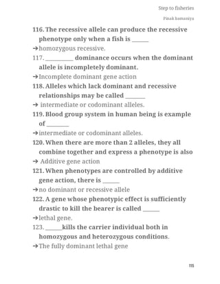 FISHERIES QUESTION BANK (5th sem)