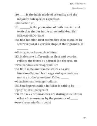 FISHERIES QUESTION BANK (5th sem)