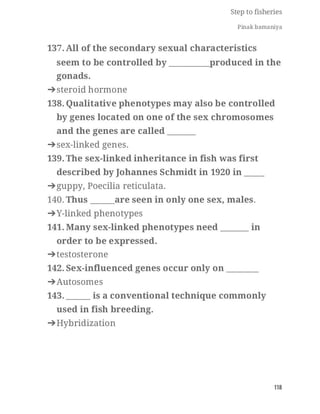 FISHERIES QUESTION BANK (5th sem)