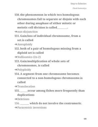FISHERIES QUESTION BANK (5th sem)