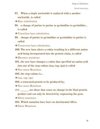 FISHERIES QUESTION BANK (5th sem)