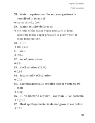 FISHERIES QUESTION BANK (5th sem)