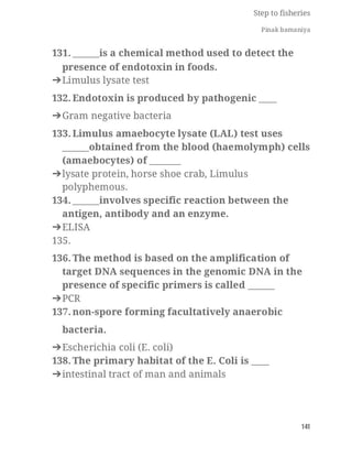 FISHERIES QUESTION BANK (5th sem)