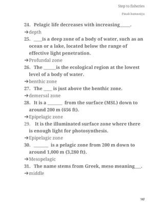 FISHERIES QUESTION BANK (5th sem)