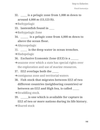 FISHERIES QUESTION BANK (5th sem)