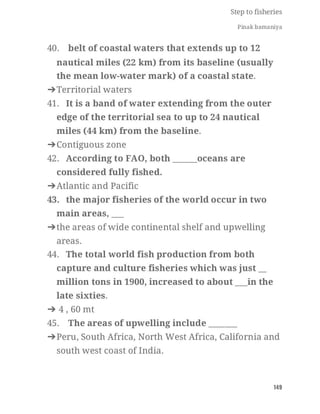 FISHERIES QUESTION BANK (5th sem)