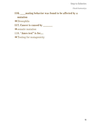 FISHERIES QUESTION BANK (5th sem)