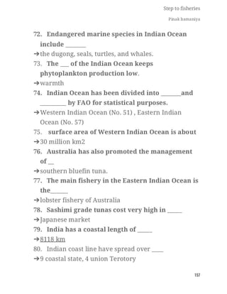 FISHERIES QUESTION BANK (5th sem)