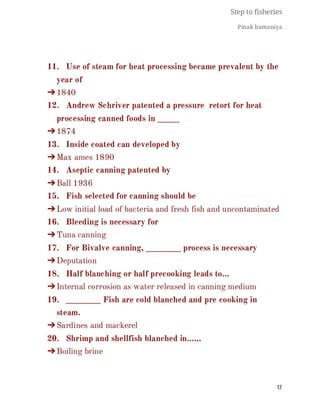 FISHERIES QUESTION BANK (5th sem)