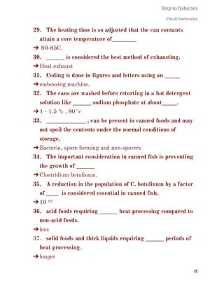 FISHERIES QUESTION BANK (5th sem)